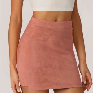 Suede Bodycon Mini Skirt